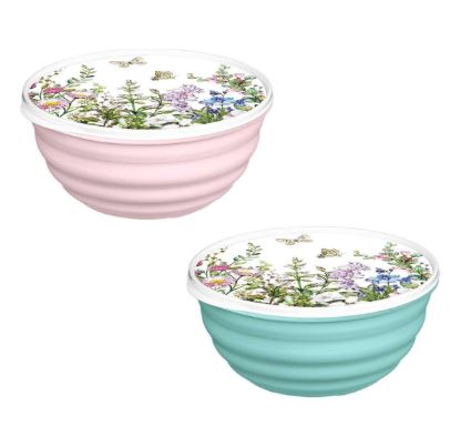 Миска Latina 2.1л с крышкой с декором Цветущий луг(микс)